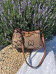 Жіноча сумка Gucci Aphrodite Shoulder Bag Brown Textile GG (коричнева) KIS13050 подарункова дуже красива top, фото 9