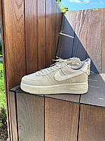 Женские кроссовки Nike Air Force 1 Low Beige (бежевые) универсальные повседневные осенние кеды N00111 тренд