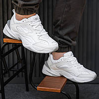 Мужские кроссовки Nike M2K Tekno White Grey (белые с серым) качественные спортивные кроссы демисезон 2397