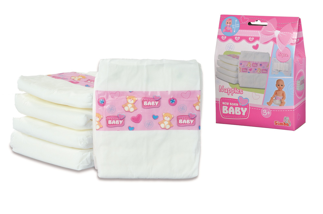 Підгузки для пупса NBB 38-43 см 5 шт Simba (5560019), фото 1