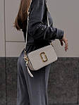 Жіноча подарункора сумка клатч Marc Jacobs Logo light beige (бежева) арт 4062 модна гарна для дівчини top, фото 5