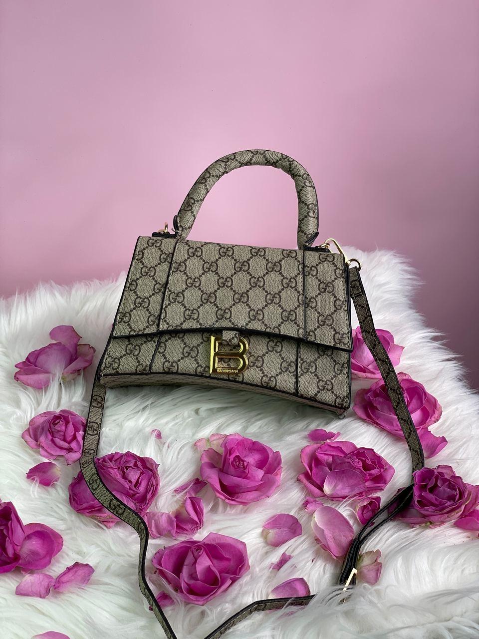 Женская сумка клатч Gucci x Balenciaga Hourglass Dark (серая) KIS09010 маленькая стильная с брелком house - фото 3 - id-p1910796033