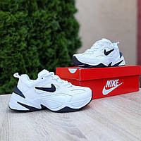 Мужские кроссовки Nike M2K Tekno (белые с чёрным) весенне-осенние спортивные удобные кроссы О11029 cross