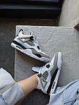Чоловічі кросівки Air Jordan 4 Retro "Military Black" (білі із сірим) модні кроси NJ037 Найк топ, фото 5