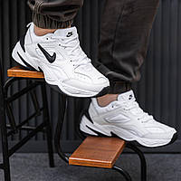 Мужские кроссовки Nike M2K Tekno (белые с чёрным) классные качественные спортивные кроссы демисезон 2395 cross