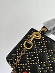 Жіноча подарункова сумка Christian Dior Lady Black (чорна) Gi91080 красива стильна з написом Крістіан Діор top, фото 5