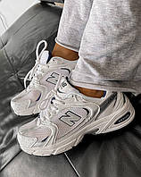 Женские кроссовки New Balance 530 White Silver Premium (белые) красивые стильные городские кроссы L4049 39