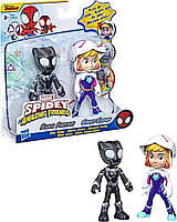 Игровой набор Marvel Spidey and His Amazing Friends Ghost-Spider and Black Panther Черная пантера Паук-призрак