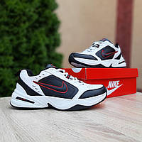 Мужские зимние кроссовки Nike AIR Monarch (белые с чёрным и красным) модные спортивные термо кроссы О3921