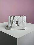 Жіноча сумка-клатч Yves Saint Laurent Puff Mini White/Silver (біла) KIS06043 маленька сумка з емблемою YSL top, фото 4