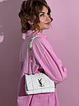 Жіноча сумка-клатч Yves Saint Laurent Puff Mini White/Silver (біла) KIS06043 маленька сумка з емблемою YSL top, фото 5