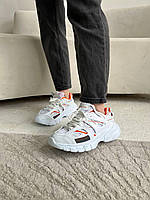 Женские кроссовки Balenciaga Track white/orange (белые с оранжевым) демисезонные модные кроссы BA0027 top
