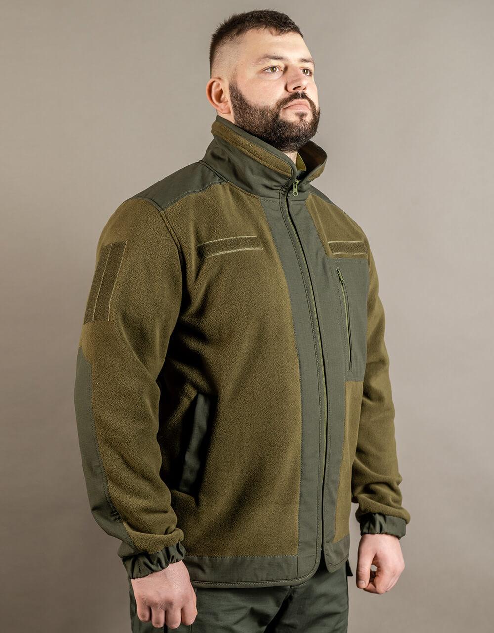 Куртка військова тактична з флісу олива Куртка демісезонна для ЗСУ MILIGUS "Фагот" армійська р. L