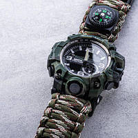 Чоловічий годинник з компасом,водостійкий, тактичний Hemsut Military з компасом , протиударний військовий