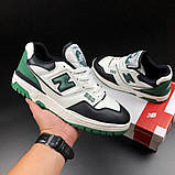 Чоловічі кросівки New Balance 550 шкіряні спортивні повсякденні білі, фото 3