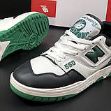 Чоловічі кросівки New Balance 550 шкіряні спортивні повсякденні білі, фото 4