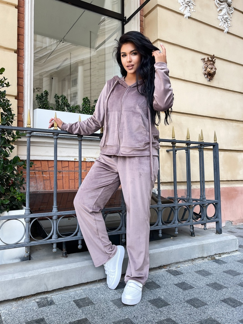 Костюм велюровий стильний складається зі штанів прямого крою з двома кишенями 46-48, 50-52, 58-60, фото 1