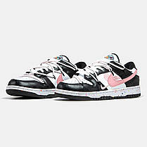 Жіночі Кросівки Nike SB Dunk Low Black White Pink / Найк СБ Данк Низькі Чорні з Білим та Рожевим, фото 4