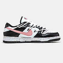 Жіночі Кросівки Nike SB Dunk Low Black White Pink / Найк СБ Данк Низькі Чорні з Білим та Рожевим, фото 3