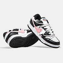 Жіночі Кросівки Nike SB Dunk Low Black White Pink / Найк СБ Данк Низькі Чорні з Білим та Рожевим, фото 6