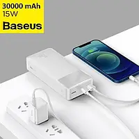 Повербанк Baseus Bipow Digital Display 30000mAh 15W Power Bank с LED-дисплеем и 3 Портами для Зарядки Гаджетов