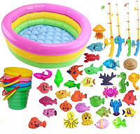 Детский игровой набор для рыбалки с бассейном 39 предметов
