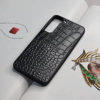 Кожаный чехол для Samsung S22, черного цвета