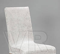 Универсальный чехол на стул велюровый Белый