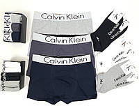 Чоловічі боксери труси і короткі шкарпетки Кельвін Кляйн. Шкарпетки та труси 3шт та 6 пар Calvin Klein. Нижня білизна