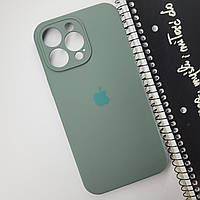 Надежный силиконовый чехол с закрытой камерой для iPhone 14 Pro Max (оливковый) / на телефон айфон 14 про макс