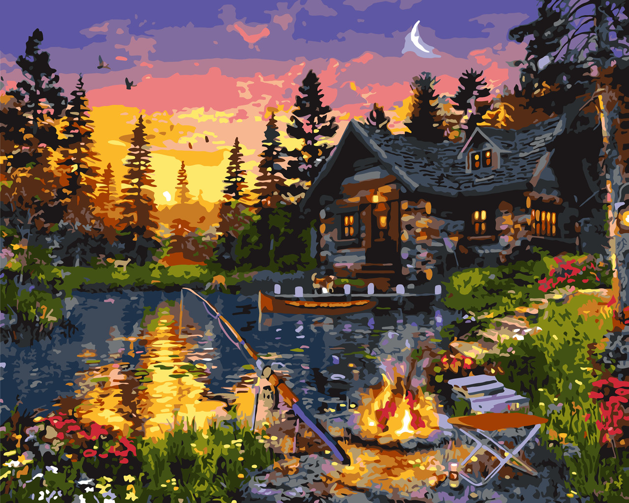 Картина за номерами 40×50 см Kontur. Вечірня рибалка. DS0485