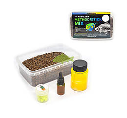 Набір стик/ метод мікс Rybalych Method Stick Mix 4в1 Ананас 400 г (пелетс, поп-ап, флюоролик, ліквід)