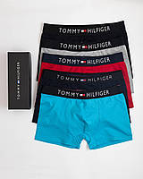 Набор мужских трусов Tommy Hilfiger 5 шт в подарочной коробке. Комплект боксеров Томи Хилфигер хлопок