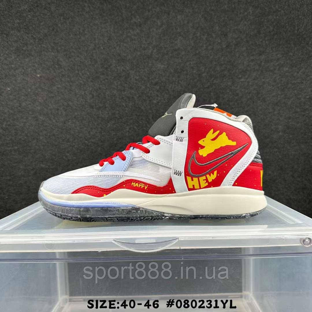 Eur40-46 Nike Kyrie 8 Баскетбольні кросівки Кайрі білі з червоним, фото 1