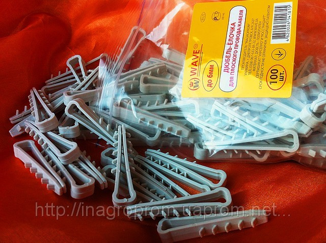 Дюбель-хомут-ялинка 6х3 для плоского кабелю або дроту , фото 1