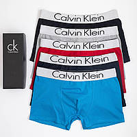 Набор мужских трусов Calvin Klien 5 шт в подарочной коробке. Комплект боксеров Кельвин Кляйн хлопок