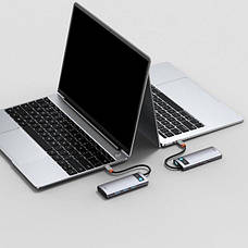 USB-Хаб Baseus Metal Gleam Series 5-in-1 30Hz Version (3xUSB3.0 + 4KHD + Type-C) gray, фото 6