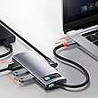 USB-Хаб Baseus Metal Gleam Series 5-in-1 30Hz Version (3xUSB3.0 + 4KHD + Type-C) gray, фото 7