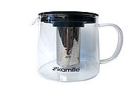 Чайник стеклянный огнеупорный Kamille - 1000мл с заварником (000081121)