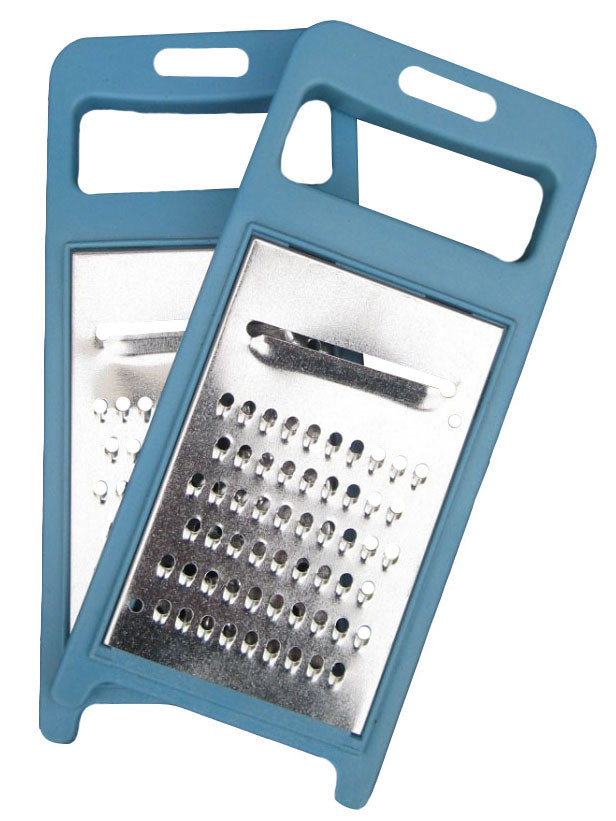 Терка для овочів оцинкована одинарна з дрібними отворами та пластиковим каркасом (ПП Сергієнко), фото 1