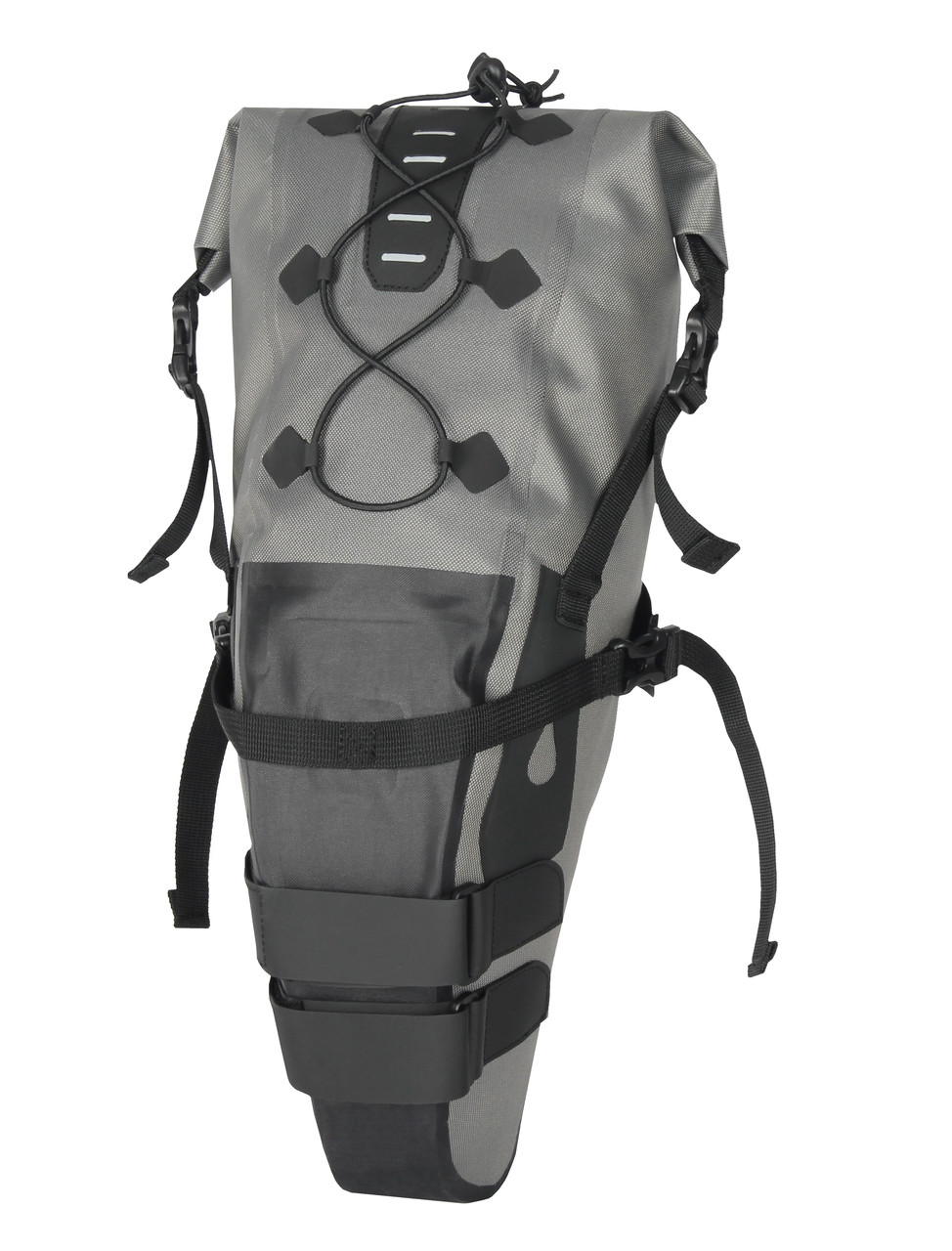 Сумка підсідельна туристична Green Cycle Roll Top, 11 л, сіра з чорним