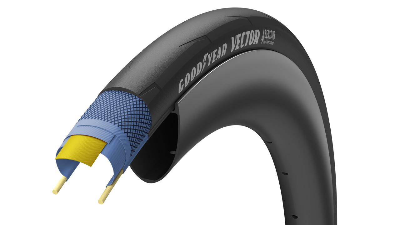 Покрышка 700x25C (25-622) GoodYear VECTOR 4Seasons tubeless complete, folding, black, 120tpi