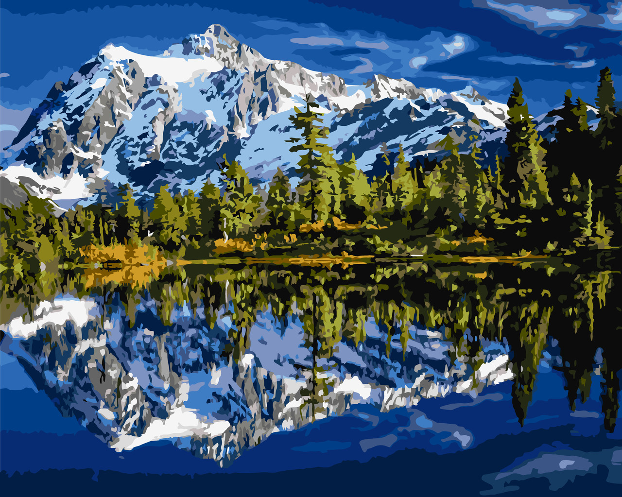 Картина за номерами 40×50 см Kontur. Гірський пейзаж. DS0492