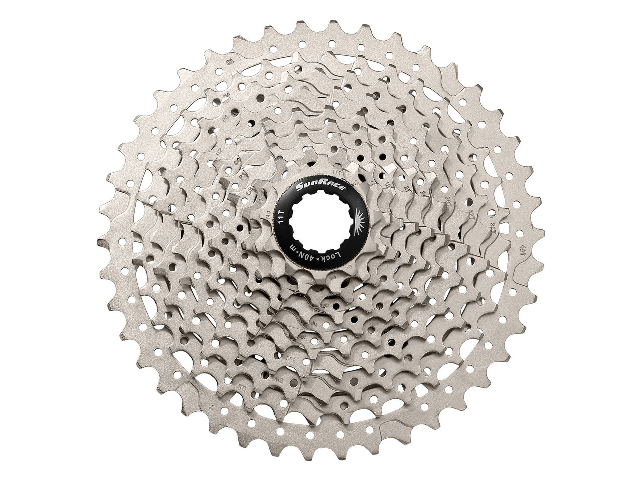 Касета 10-k 11-46T SUN RACE MS2 MTB, сталевий павук, Metallic Silver