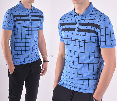M (46/48). Підліткова футболка Поло 100% бавовна / ТМ Samo Узбекистан - блакитна, фото 2