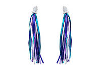 Прикраса на кермо Green Cycle GCS-551 блакитні з фіолетовим тканинним смужки, кріплення барендою