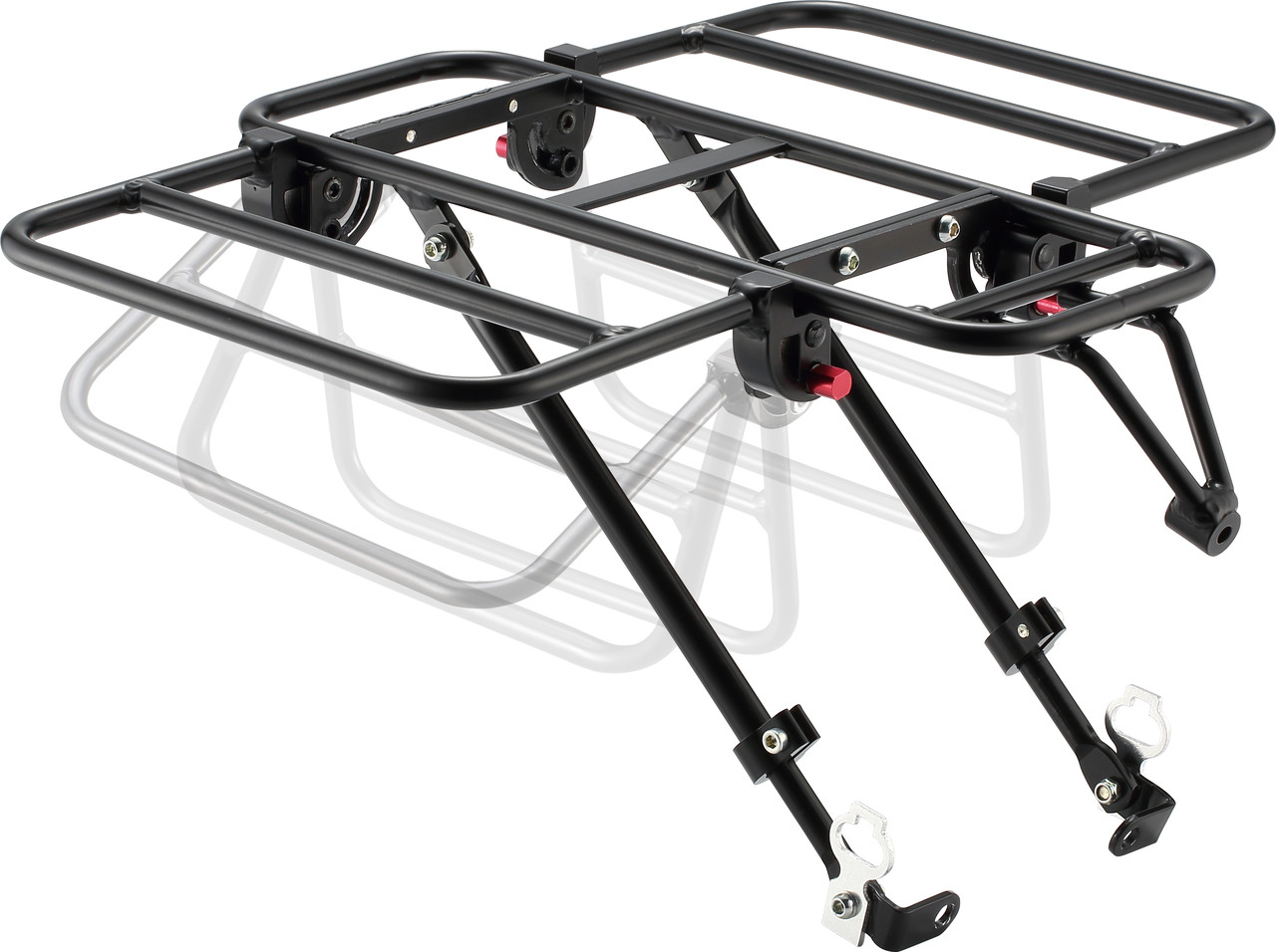 Багажник передній Green Cycle GCR-501 алюмінієвий розкладний, 26-29" з кріпленням на корону та пір'я вилки,