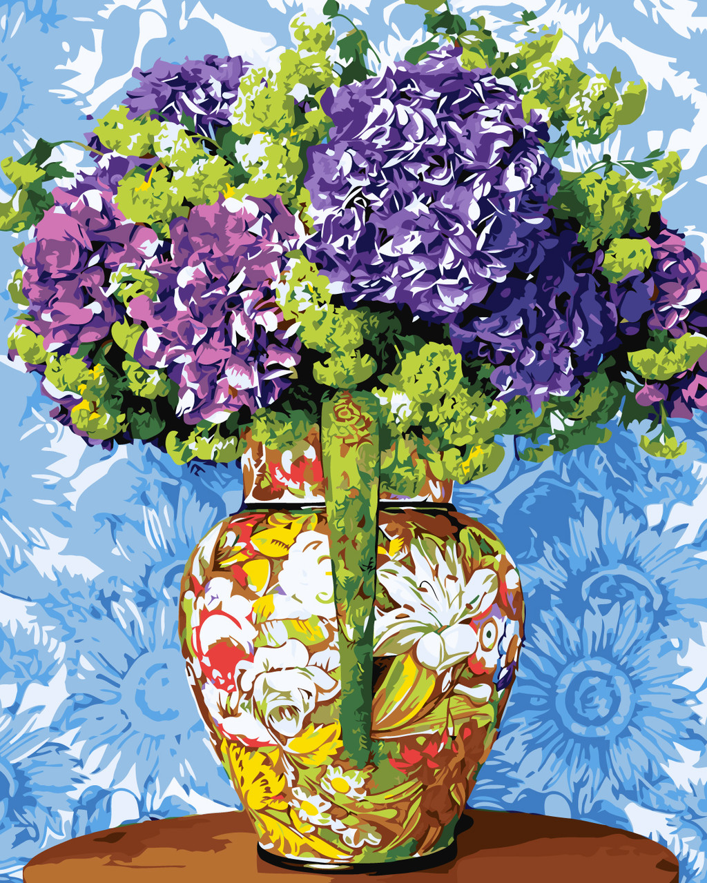 Картина за номерами 40×50 см Kontur. Яскравий букет гортензій. DS0495