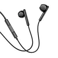 Наушники проводные вакуумные HOCO M93 wire control earphones with microphone Black