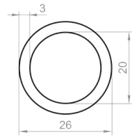 Алюминиевая труба круглая 26x3 без покрытия